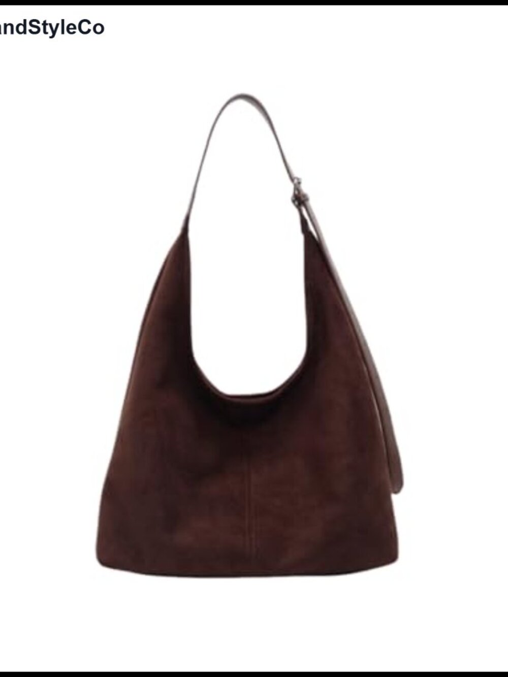 Faux Suede Tote Bag Slouchy Adjustable Shoulder Handbag Lightweight